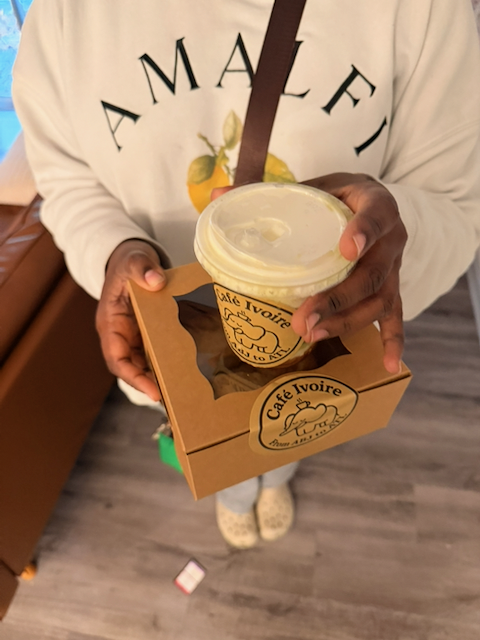 Matcha drink with strawberry purée